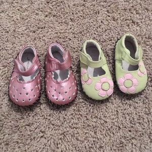 Pediped Baby Girls Shoes 2 Pair size 0-6 months